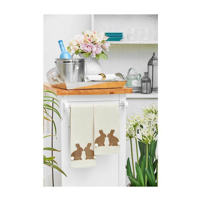 C&F Home Natural Easter Bunny Cotton Kitchen Towel | Target