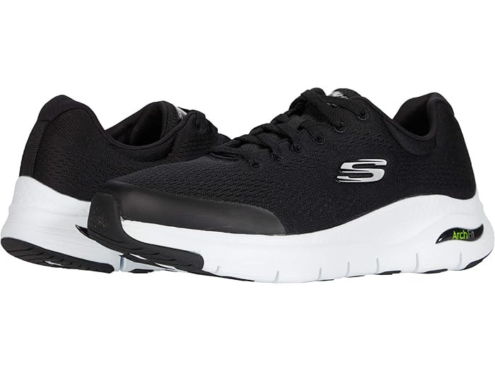 SKECHERS Arch Fit (Black/White) Men's Shoes | Zappos