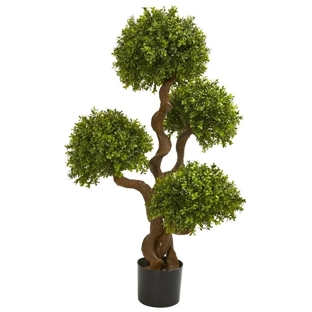 Nearly Natural 3.5ft. Four Ball Boxwood Artificial Topiary Tree - Walmart.com | Walmart (US)