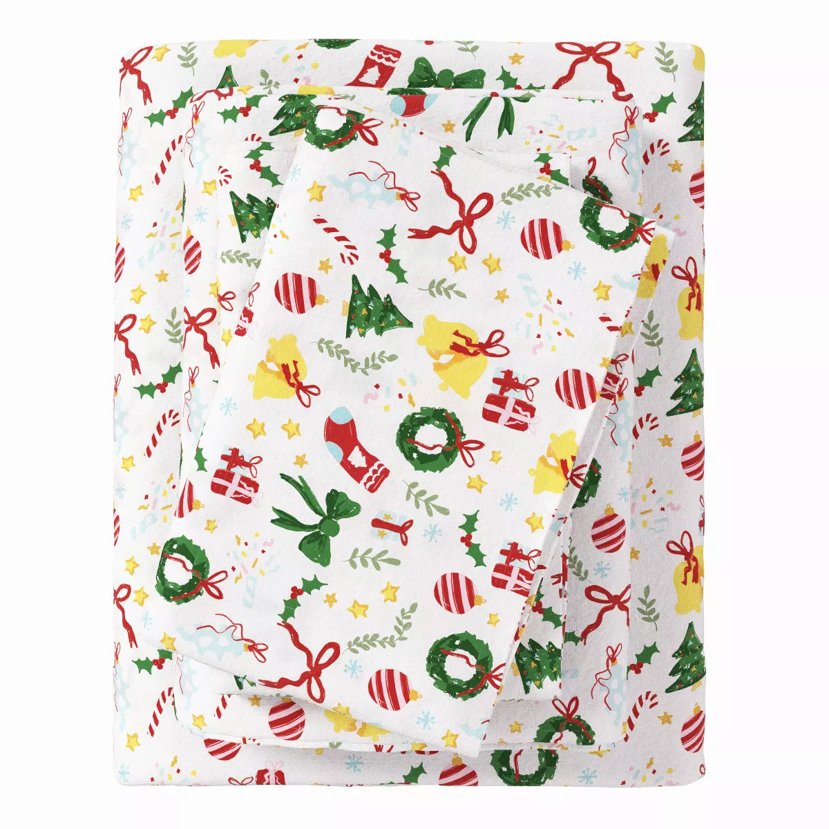 100% Cotton Christmas Flannel Sheet Set - Great Bay Home | Target