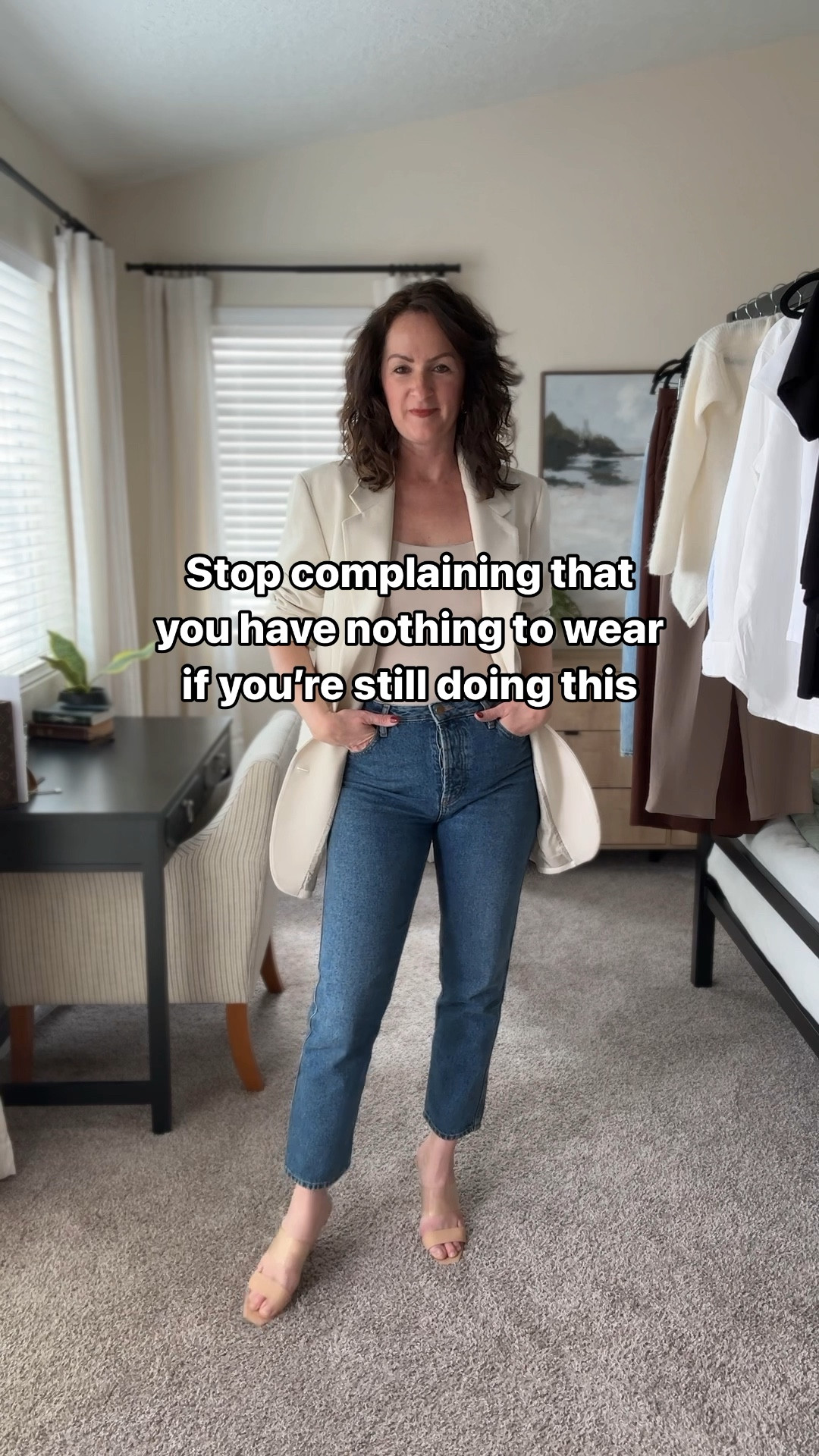 If you’re still buying clothes for any of these reasons, there’s a good chance you still feel like you have nothing to wear. 

- it was on sale
- it fits (finally!)
- it looks good on someone else
- it’s the season’s “must have”
- everyone else is wearing jt 

Discover YOUR personal style and build a wardrobe around pieces YOU love and feel great wearing. It’s not hard, I promise! And I can help. The 40 Hanger Closet Workbook walks you through a simple process of discovering what you love (and don’t love) to wear. 

Stop wasting your money on clothes that don’t serve you well and wear what you love with confidence!


#personalstyle
#styletips
#fashionadvice 
#shopltk 
#ltkover40 

#LTKOver40 #LTKStyleTip #LTKVideo