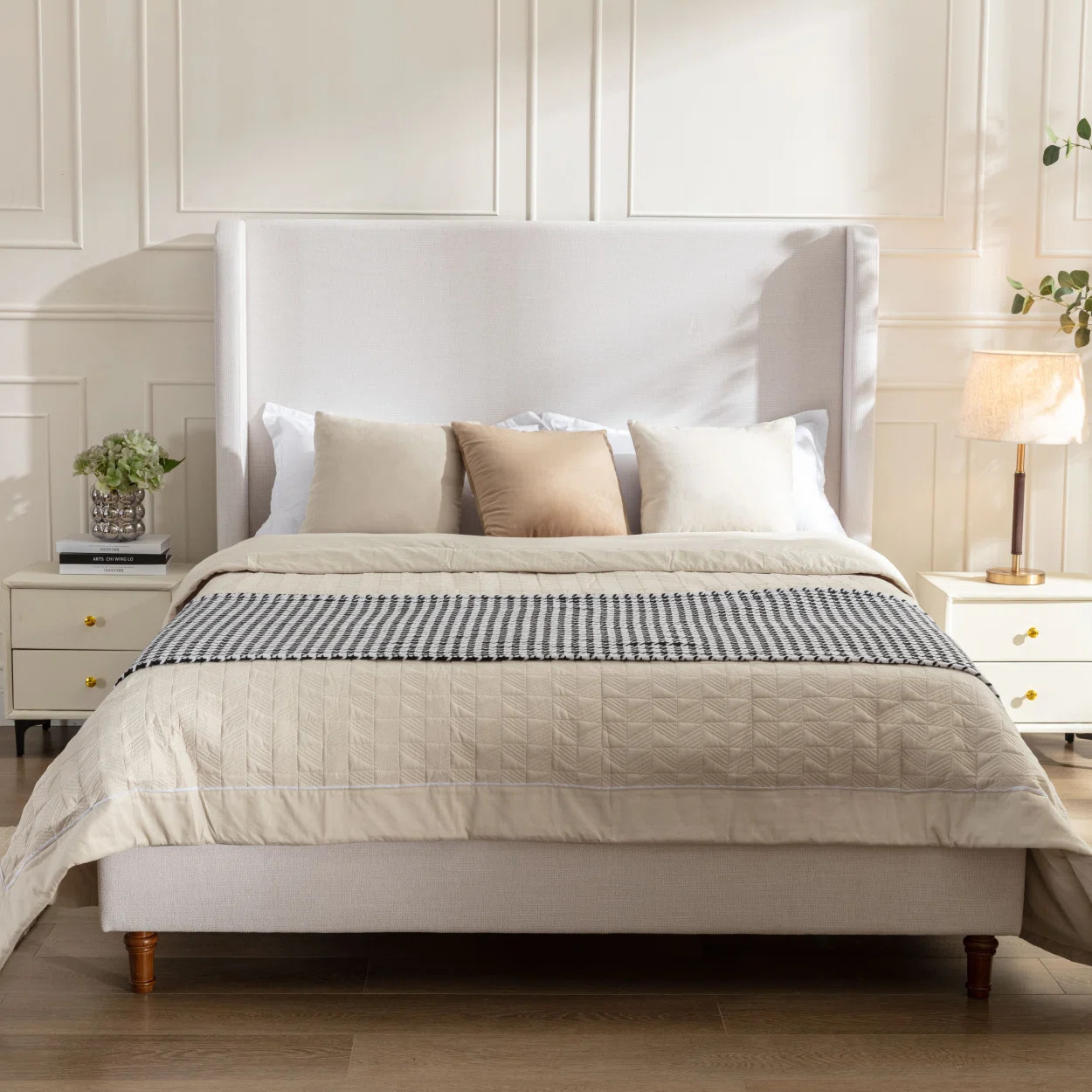Henley Upholstered Wingback Bed, Boxspring Required | Wayfair North America