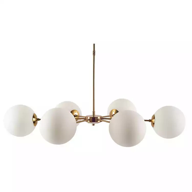Frosted 6-Orb Antique Gold Chandelier | Kirkland's Home