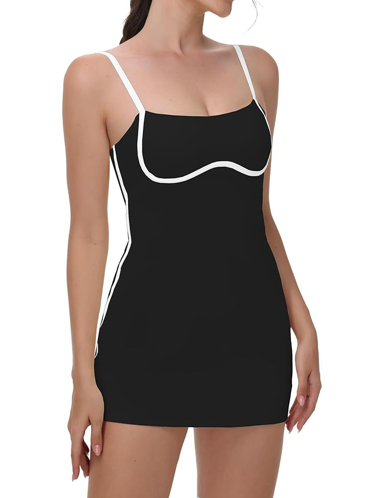 Amazon.com: AugIris Womens Tennis Dress with Built-in Bra & Shorts Pockets,Sleeveless Adjustable ... | Amazon (US)