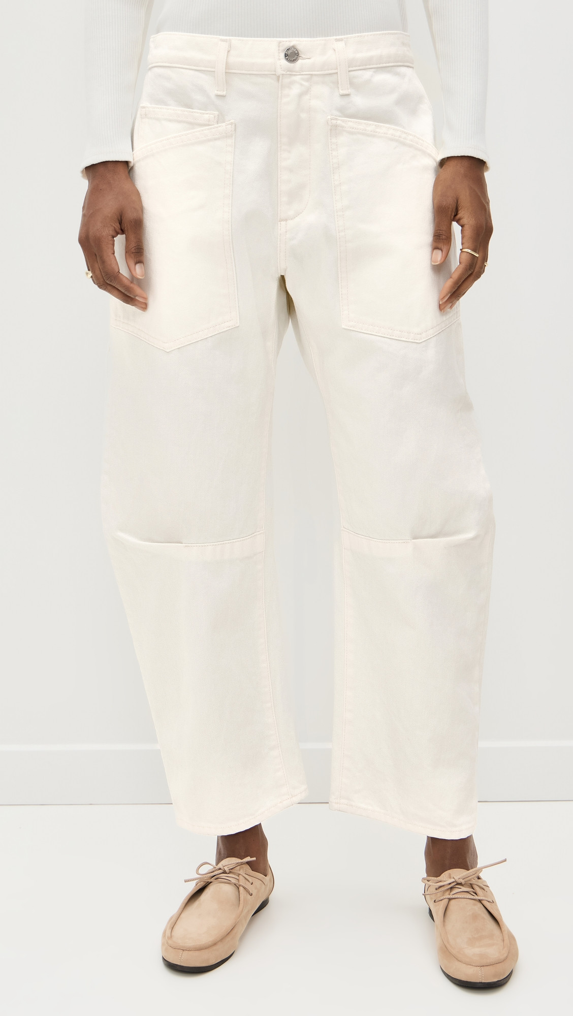 Nili Lotan Shon Jeans Cream 29 | Shopbop