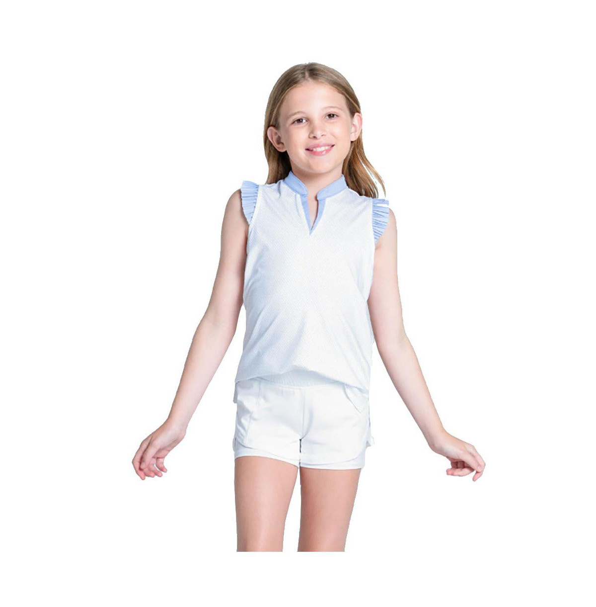 Lucky In Love Girls Lovely Pleat Sleeveless Golf Polo - Baby lavender | Macy's