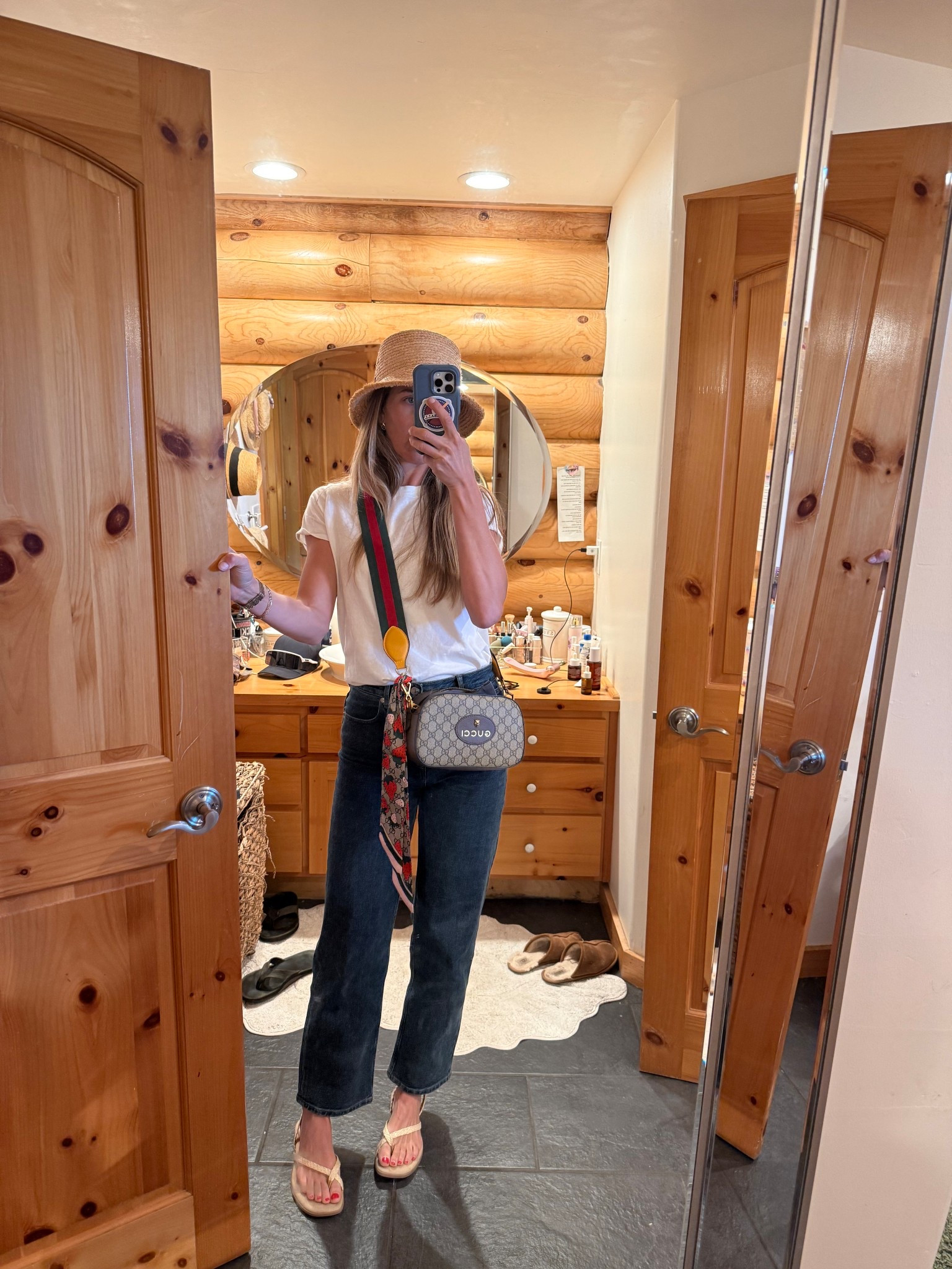 Good pair of Jeans. White tee spiced up with a colorful bag and raffia accessories.

#LTKmomlife #LTKootd