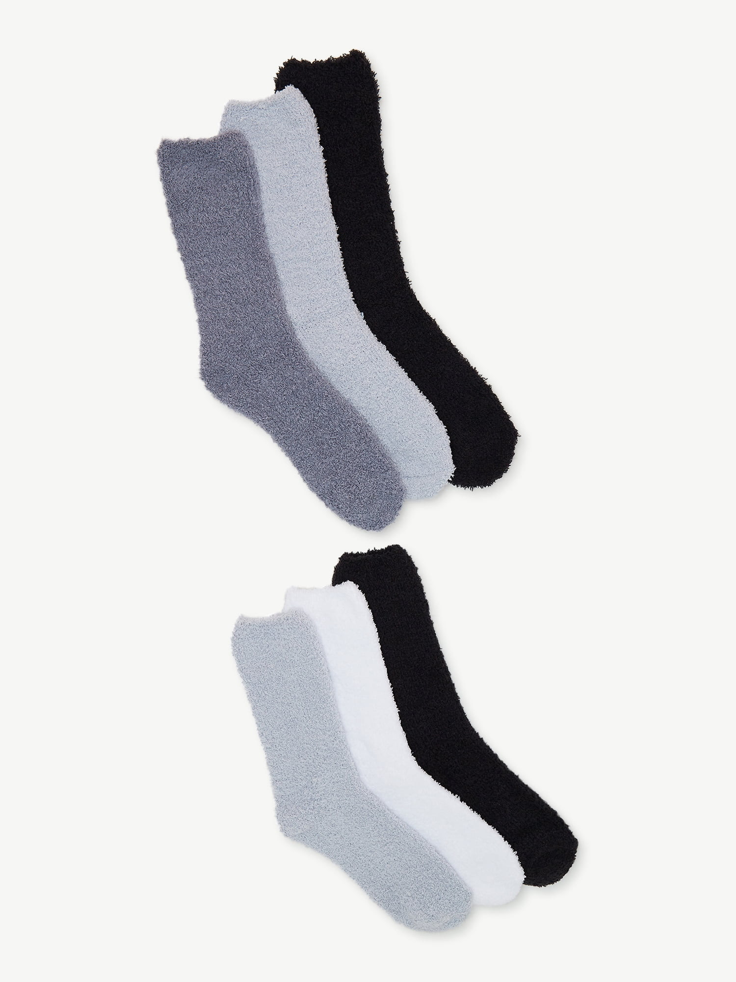 Joyspun Women's Crew Cozy Socks, 6-Pack, Size 4-10 | Walmart (US)