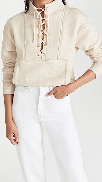 Boxy High Neck Sweat with Utility Details | Shopbop