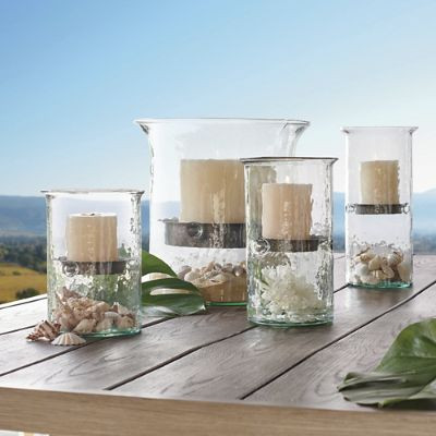 Bogota Round Glass Hurricane | Grandin Road