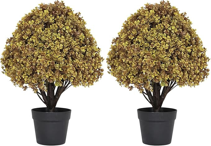 24" Fall Boxwood Topiary Balls Trees Artificial Outdoor Set of 2, 2ft Large Realistic Faux Plants... | Amazon (US)