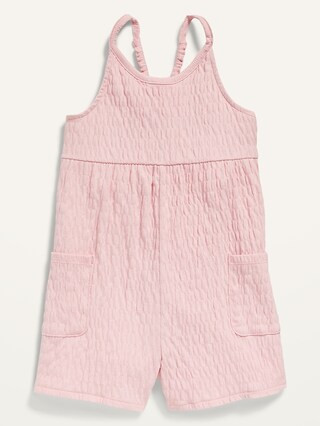 Sleeveless Jacquard-Knit Cami Romper for Toddler Girls | Old Navy (US)