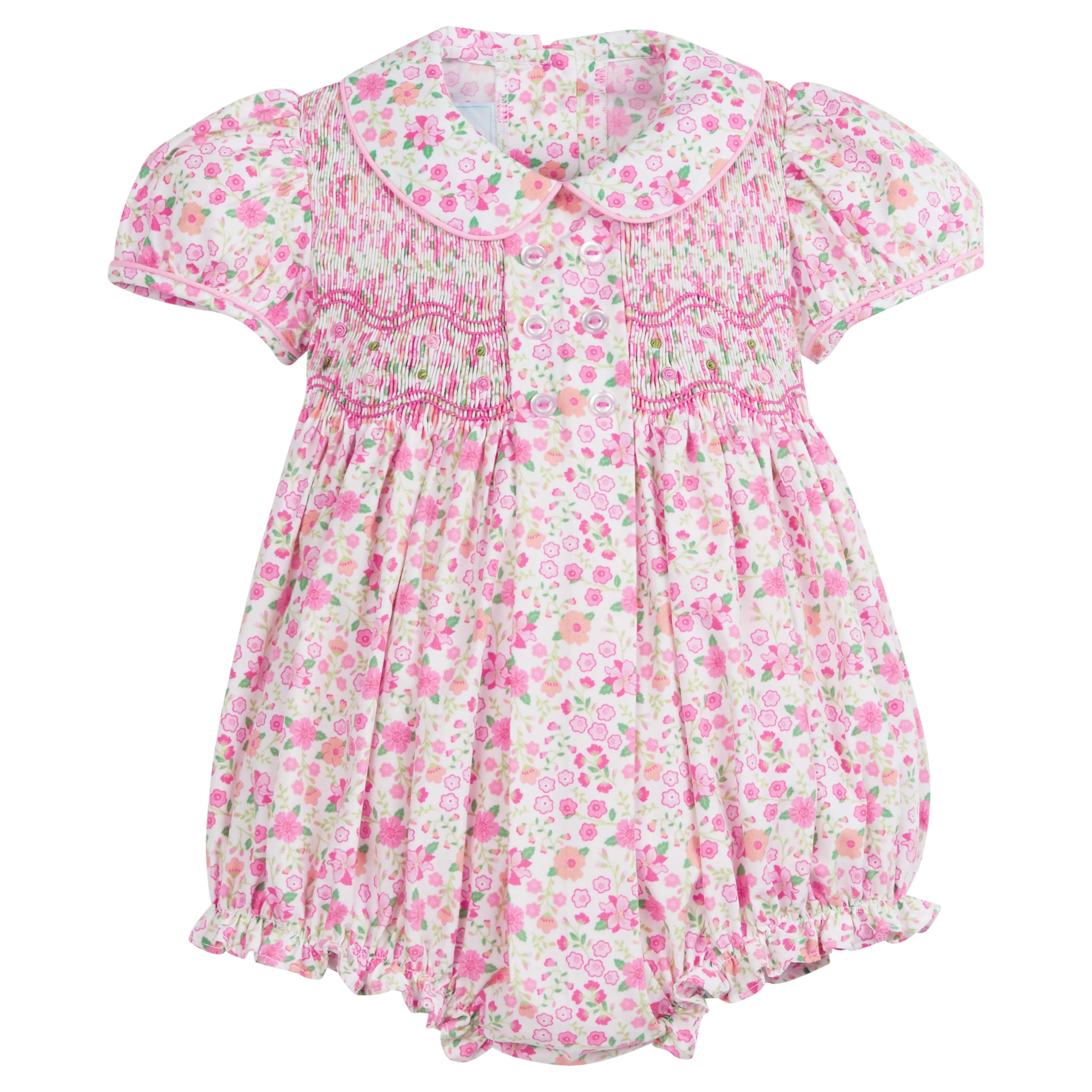 Smocked Bridget Bubble - Fairway Floral | Little English