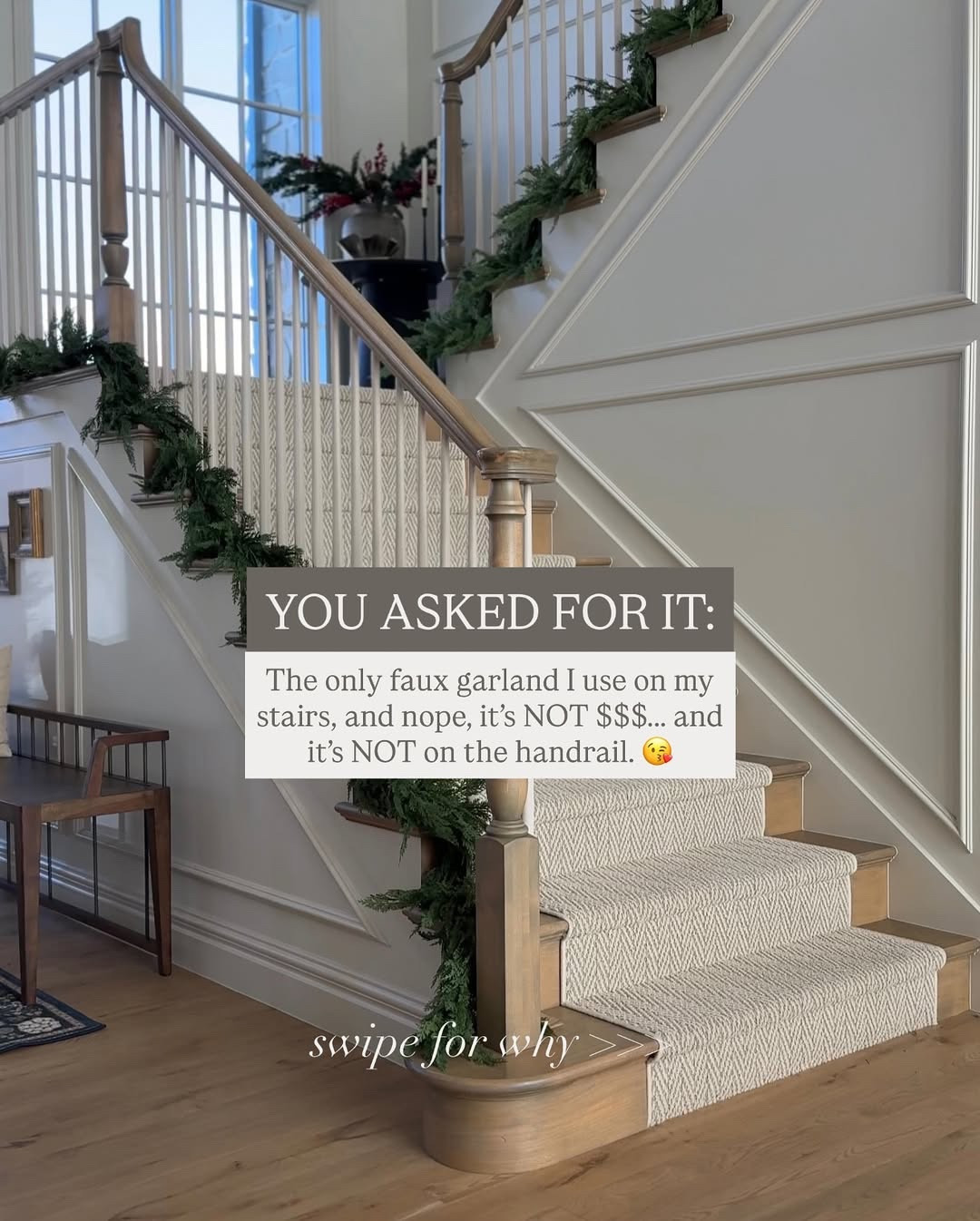 Trust me—Go LOW.✨ Not all garlands are created equal… and styling THIS one at the base of my staircase deserves a moment. ✨🌲

I’ve used this same cedar garland for the past two Christmases, and every single time I share it, my DMs blow UP with people asking where it’s from — because it looks that real— and why and how I style it at the base of my stairs.

The best part, is that it’s from Amazon… and it’s NOT $80 for a tiny strand like most really good realistic garlands. 🙌🏼

Here’s why it’s the best garland I’ve found for the price:

✨ Fully green — zero yellowing on the tips
(If you know, you know. Why do so many faux garlands think yellow = realistic? 😂) Minimal shedding. (All garlands shed a bit.. this one just doesn’t shed much, or big pieces.)

✨ Flexible wire at every tip
This is the game changer. You can fluff it, bend it, and style it exactly how you want.

✨ Looks designer but costs Amazon money
My favorite combo.

✨ I style it LOW on the stairs instead of on the handrail
It instantly looks fuller, cozier, and still keeps the handrail usable for family + guests. If you’ve never tried styling garland along the base of the stairs… prepare to fall in love. I literally just tie each strand in 3 places with string: inexpensive and far less visible than other options.

I’ve linked the exact garland in my bio in a tappable post so you can easily shop!
Here’s a quick direct link too: https://amzlink.to/az0sAUdyaLJrt

If you style your stairs like this, TAG ME — I want to see your Christmas magic! 🥰🎄✨

Xoxo,
Andrea

#amazonhome #christmasdecor #holidaydecor #amazoninfluencerprogram #christmasgarland #stairdecor #christmas2025

cedar garland
	•	realistic faux garland
	•	Christmas stair garland
	•	Amazon Christmas decor
	•	affordable holiday decor
	•	garland styling ideas
	•	holiday staircase decor
	•	realistic cedar garland
	•	Christmas home inspiration
	•	designer look for less decor
	•	faux greenery garland
	•	Amazon home finds
	•	cozy holiday home
	•	Christmas decorating ideas
	•	staircase garland ideas 

#LTKHome #LTKStyleTip #LTKSeasonal