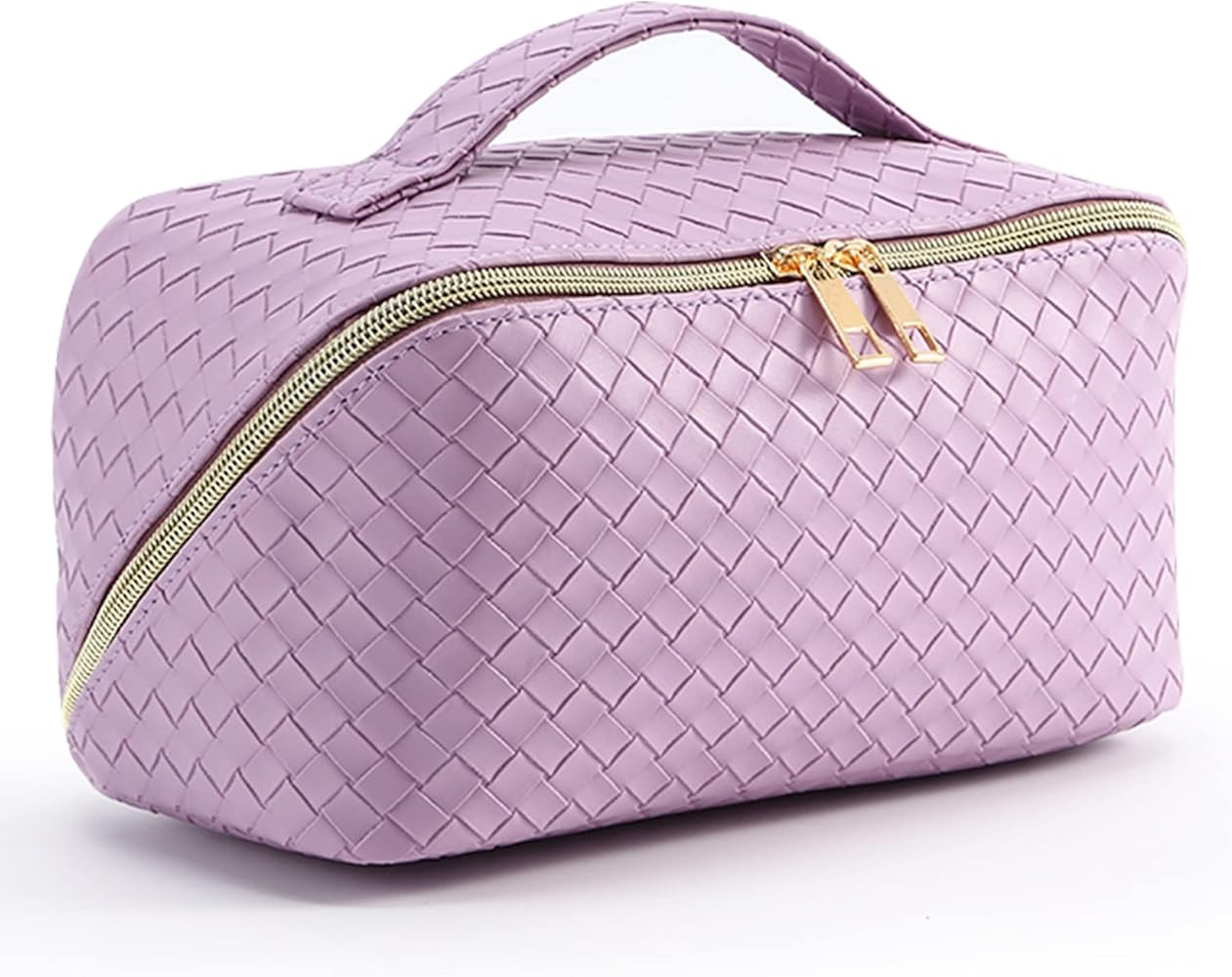 VIWIME Women's Portable Travel Makeup Bag - Cute PU Leather Waterproof Cosmetic Bags with Large C... | Amazon (US)