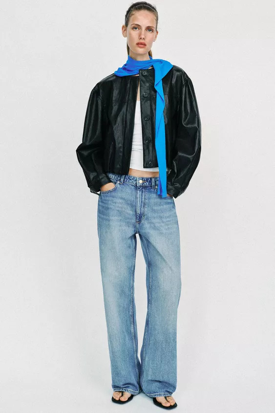 FAUX LEATHER BALLOON JACKET | Zara US