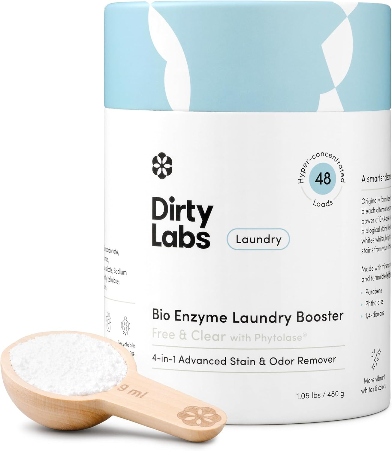 Dirty Labs | Scent Free | Bio Enzyme Laundry Booster | 48 Loads (1 lb) | Hyper Concentrated | Hig... | Amazon (US)