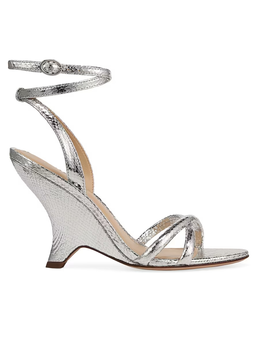 Manuela 95MM Metallic Leather Sandals | Saks Fifth Avenue