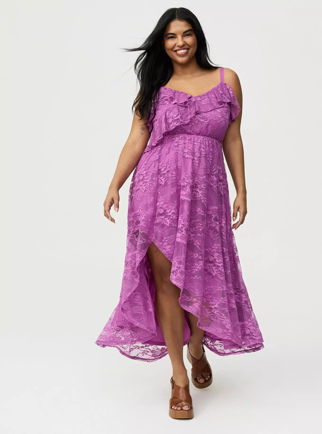 Ruffle Trim Lace Maxi Dress | Torrid (US & Canada)