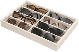 Coward Sunglass Organizer, Beige Velvet Glasses Trays - Eyeglasses Watches Jewelry Display - Men ... | Amazon (US)