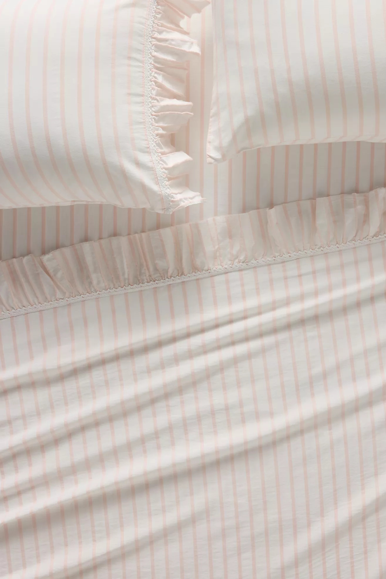 Organic Cotton Spa Sateen Ruffled Sheet Set | Anthropologie (US)