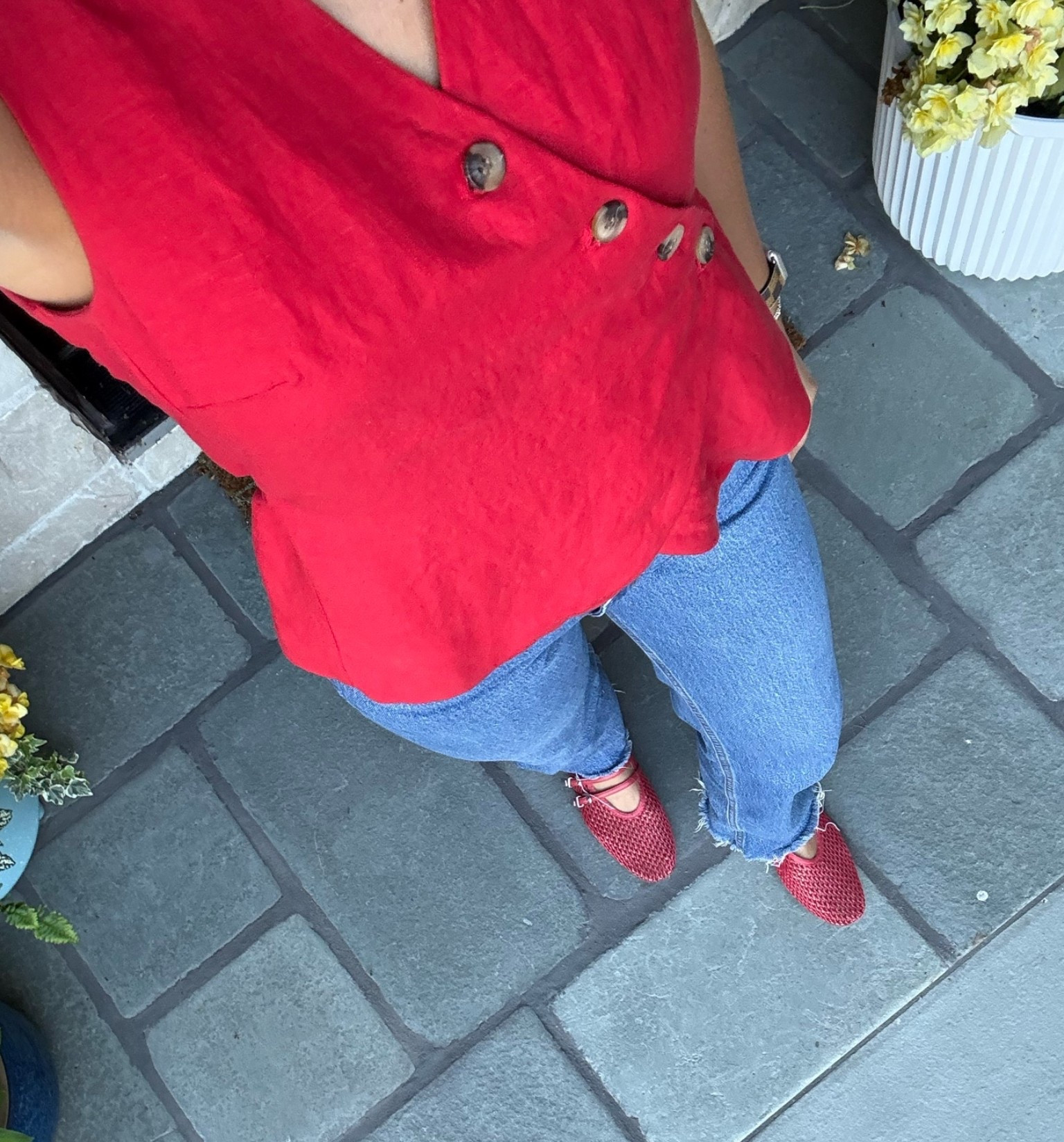 Loving this new red shirt !!

#LTKootd #LTKWorkwear #LTKTall