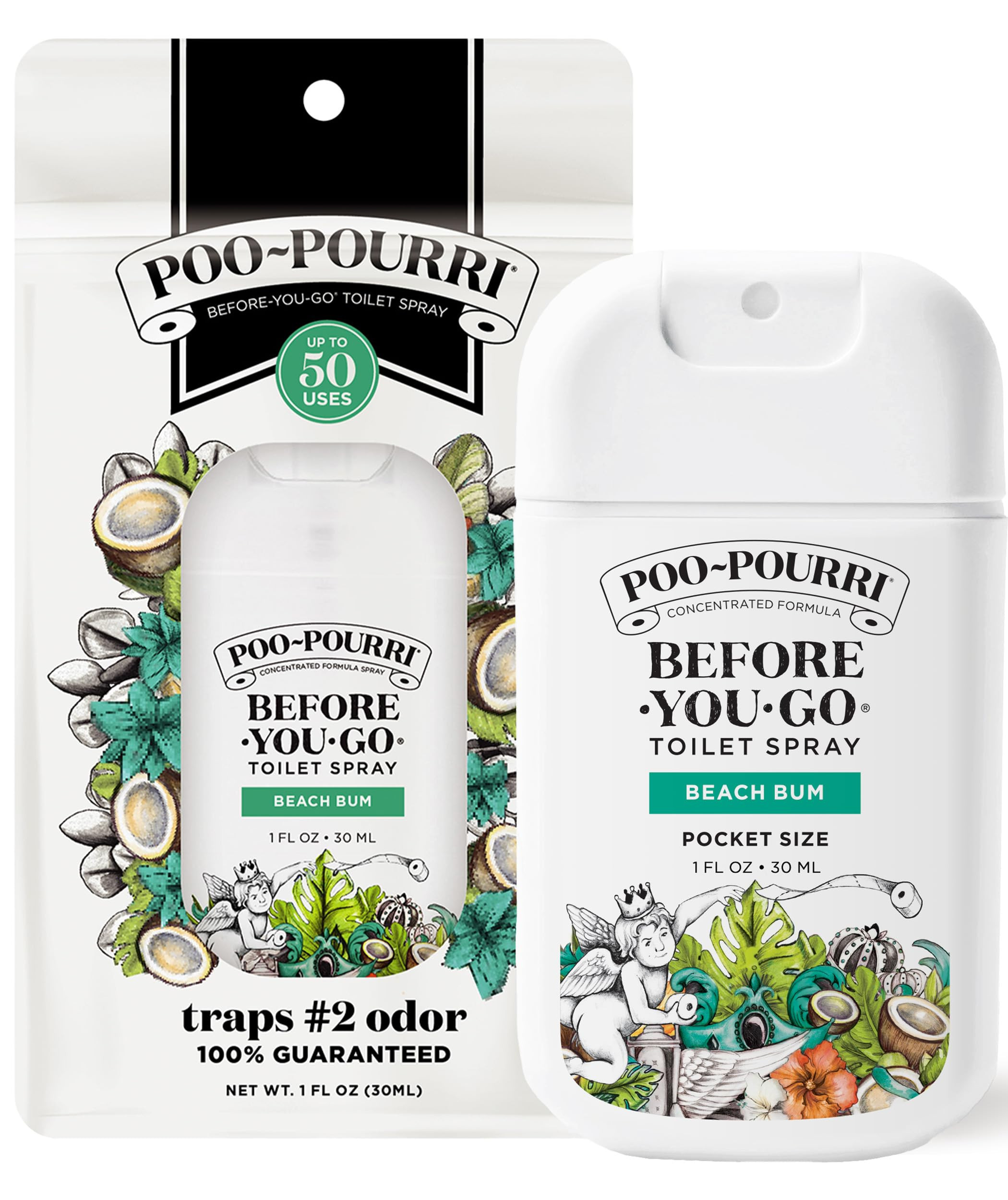 Poo-Pourri Before-You-Go Pocket Toilet Spray, Travel Essentials, Beach Bum, 1 Fl Oz, Up to 50 Use... | Amazon (US)