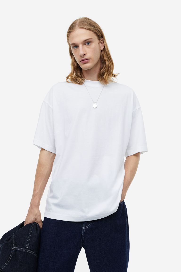 Oversized Fit T-shirt - White - Men | H&M US | H&M (US + CA)