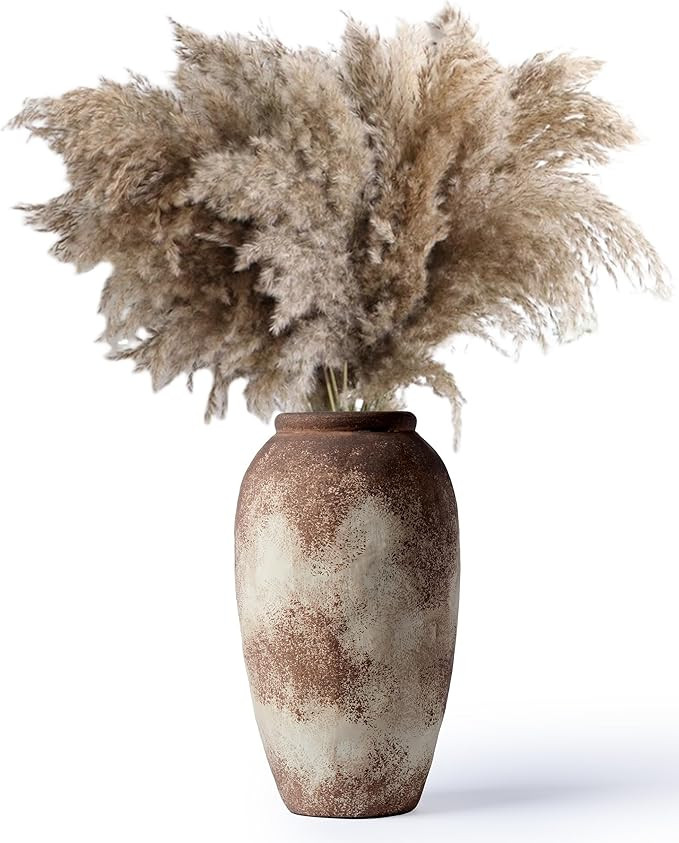 UPWOIGH Wabi-Sabi Large Tall Ceramic Flower Vase,12.2x7.48 in Handmade Rustic Ceramic Flower Vase... | Amazon (US)