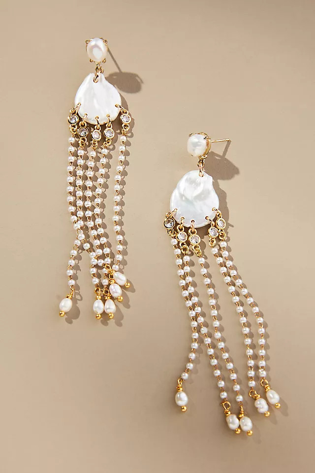 Pearl Chain Drop Earrings | Anthropologie (US)