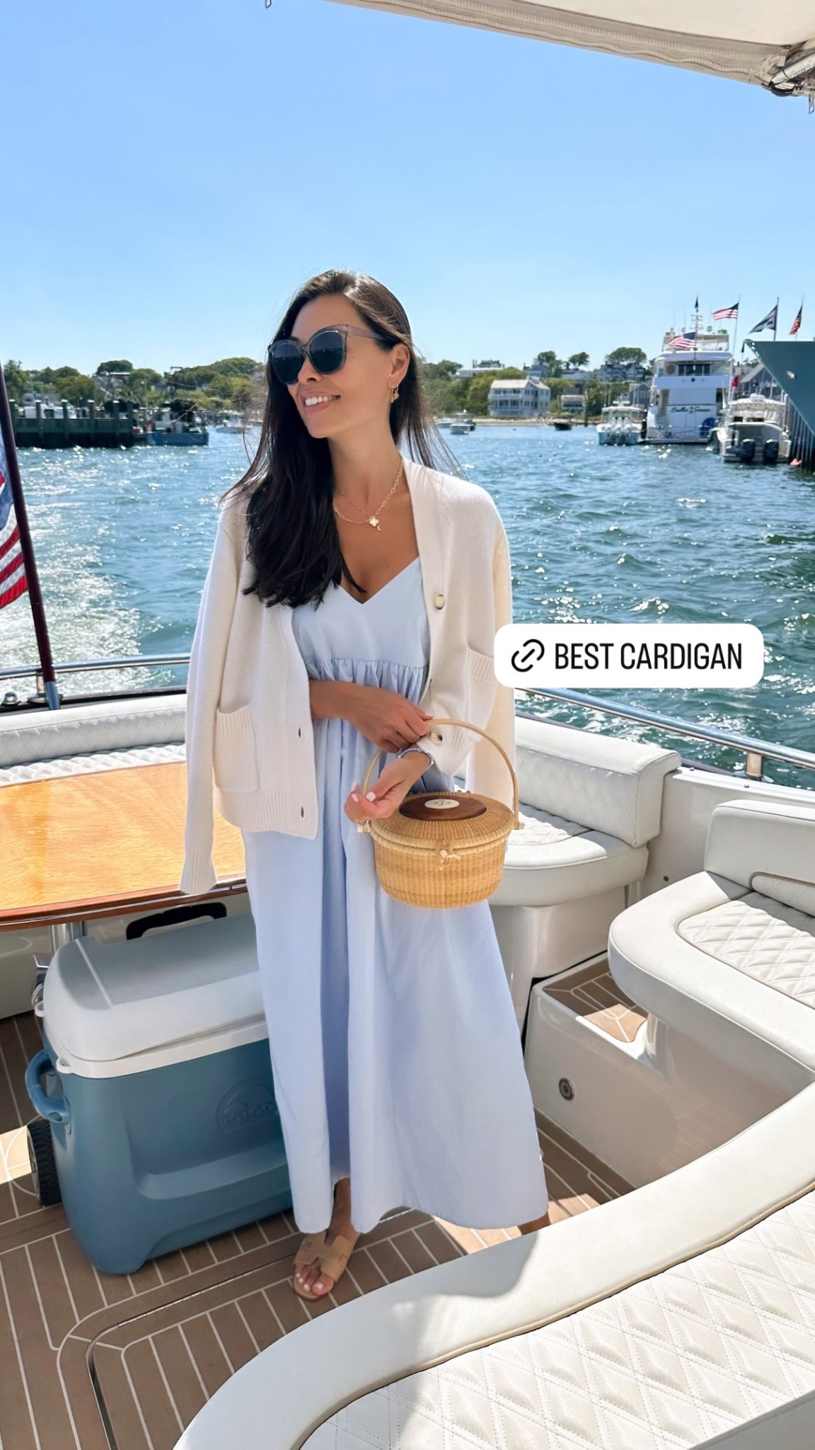 Love this cardigan. Memorial Day weekend outfit, spring outfit, blue dress, Nantucket. 

#LTKstorytime #LTKTravel #LTKSeasonal
