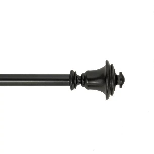 Mainstays 3/4" Urn Adjustable Single Curtain Rod Set Black, 30-84" | Walmart (US)