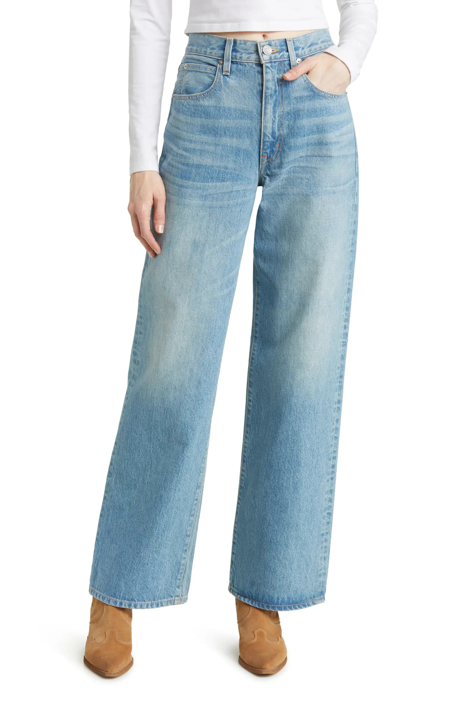 Grace Cotton Wide Leg Jeans | Nordstrom