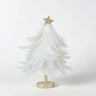 White Feather Tree with Gold Glitter Star by Ashland® | Michaels | Michaels Stores