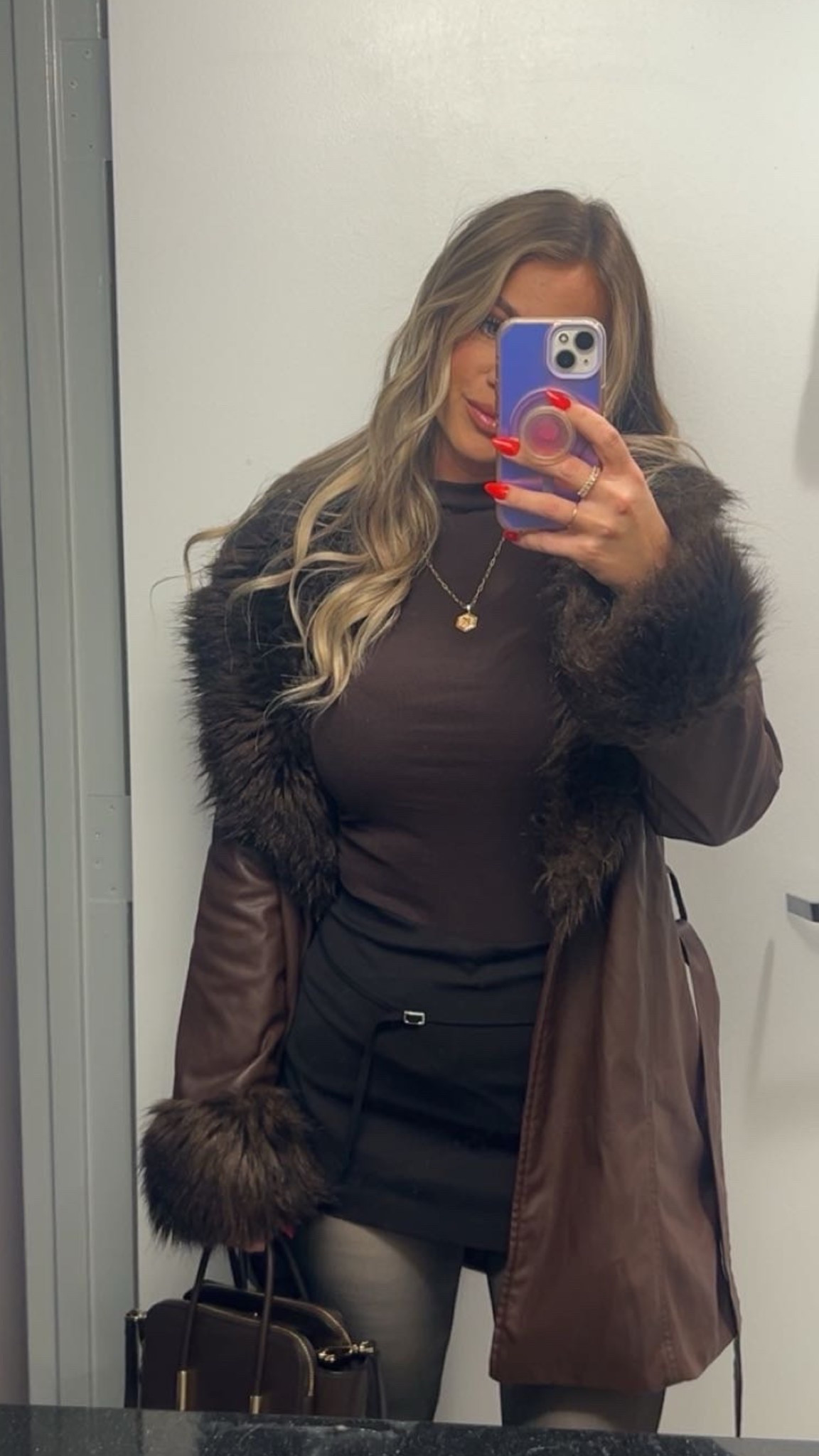 Holiday party ready. Loving chocolate brown!

The high neck long sleeve is from Zara as well as the skort. Paired it with fleece lined leggings from Walmart and a Mumu leather fur jacket 

#LTKHoliday #LTKFindsUnder100 #LTKootd