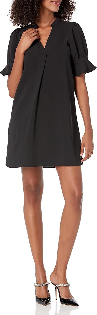 Wkior Shift Dress for Women V Neck Short Sleeves Solid Color Flowy Casual Summer Dresses(S-2XL) | Amazon (US)