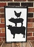 Farm Animals stack sign, Cow, pig, chicken sign | Amazon (US)