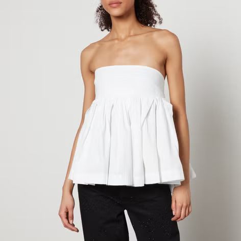 Marques Almeida Strapless Cotton-Seersucker Peplum Top | Coggles | Coggles (Global)