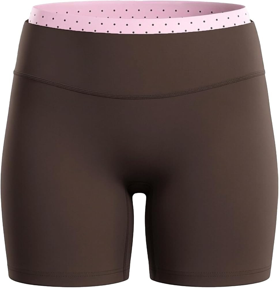 Aoxjox Workout Dual Core Biker Shorts for Women Dual\u2011Layer Waistband Contrast-Color Gym Yoga... | Amazon (US)