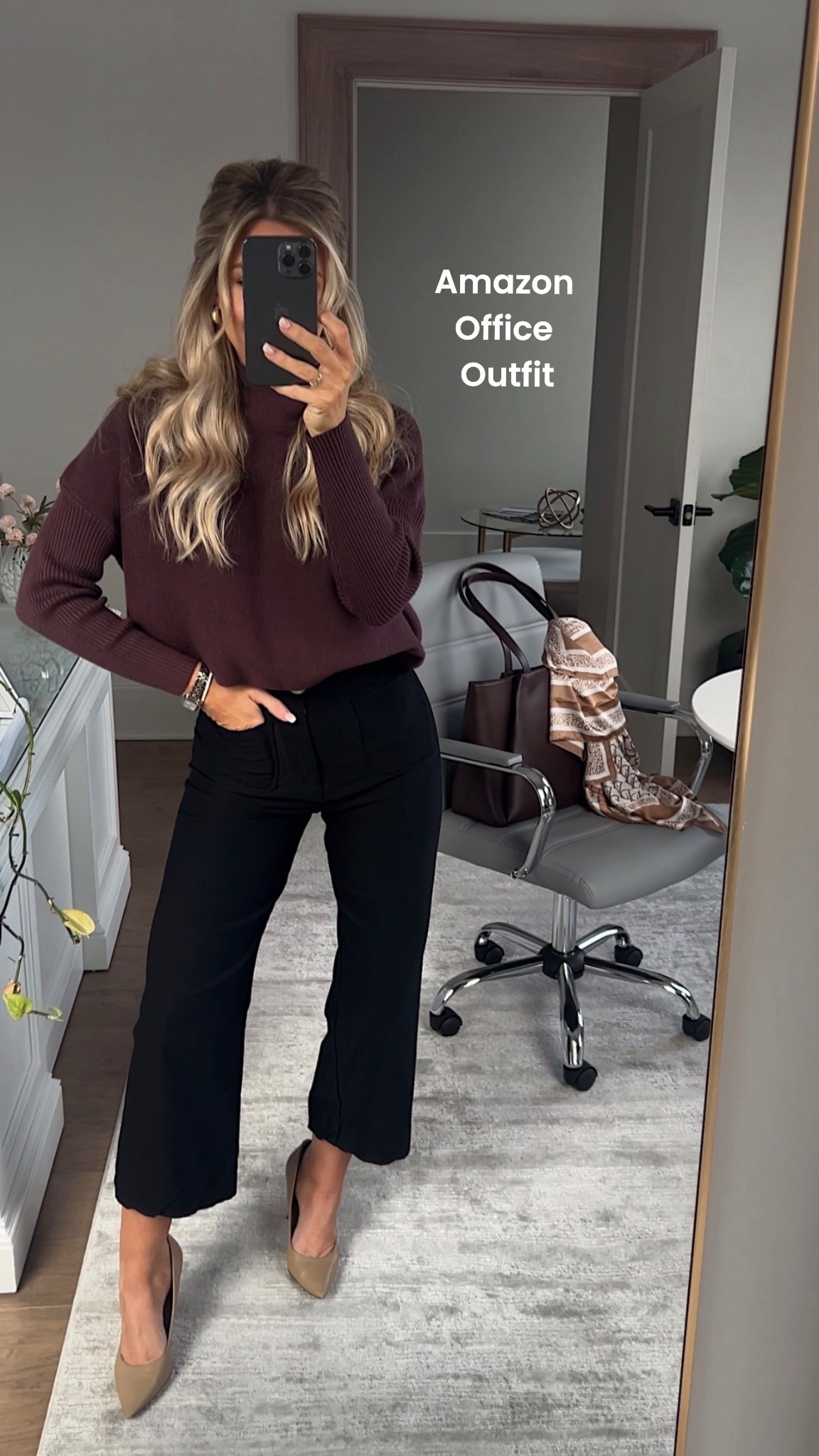 Obsessed with this black and brown Amazon office outfit for winter! You could also pair it with a pair of booties for a cute holiday outfit! The sweater is so cozy and tunic length. I’m wearing a size 26 in pants. 

Work outfit, winter outfit, Amazon fashionn

#LTKootd #LTKWorkwear #LTKFindsUnder50