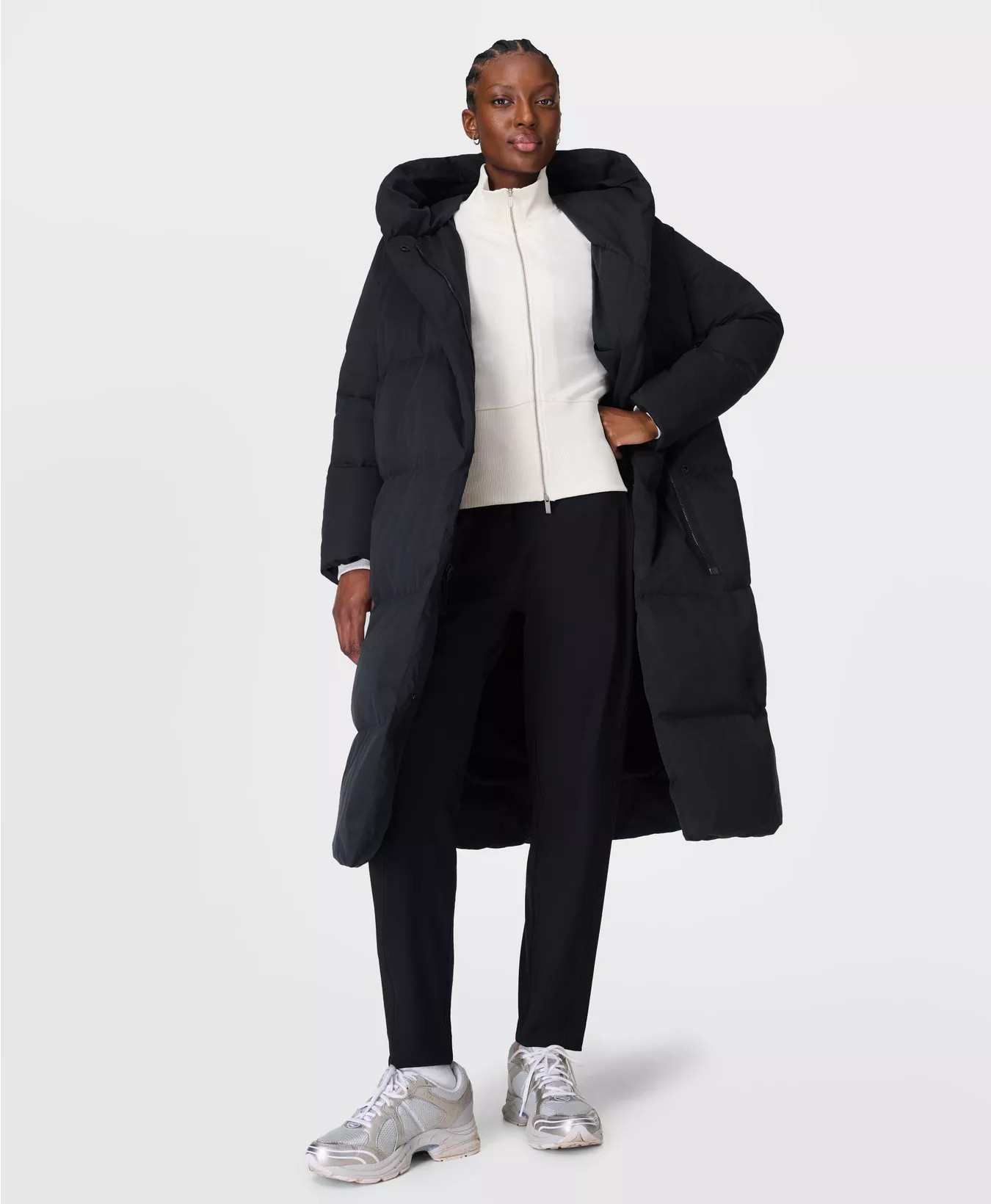 Cocoon Longline Puffer - Black | Women's Jackets & Coats | Sweaty Betty | Sweaty Betty UK