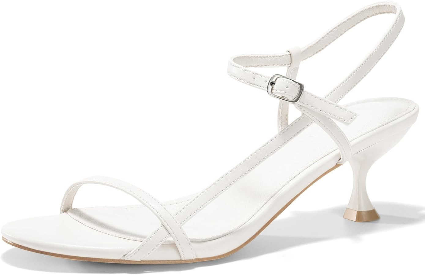 Coutgo Womens Strappy Heeled Sandals Kitten Low Heel Open Toe Ankle Strap Party Wedding Dress Sho... | Amazon (US)