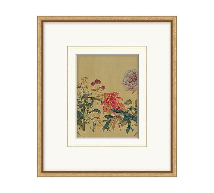 Edo Flowers 2 Framed Matted Print, 13" x 15" | Pottery Barn (US)
