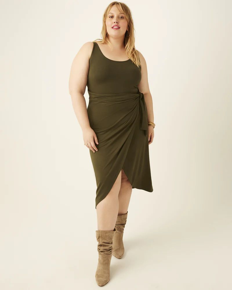 Karla Plus-Size Knit Wrap Midi Dress | Dia&Co | Dia&Co