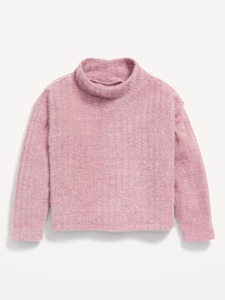 Cozy-Knit Mock-Neck Cropped Sweater for Toddler Girls | Old Navy (US)