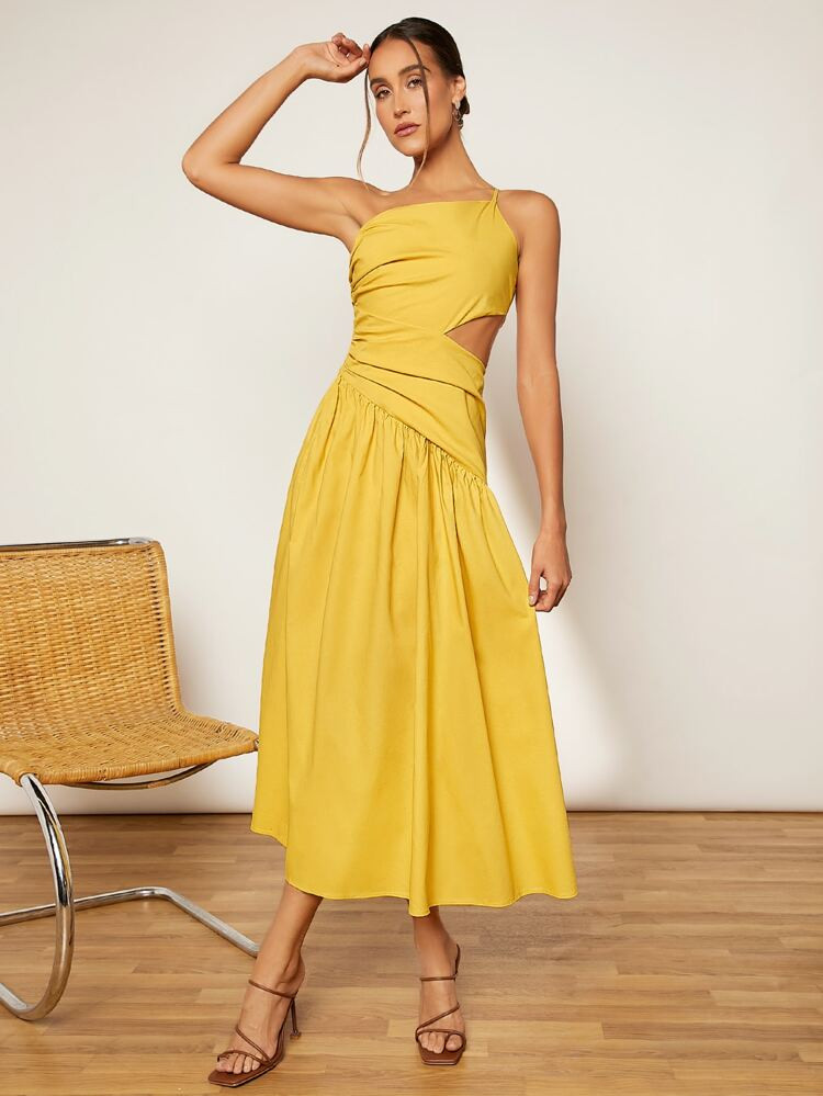 SHEIN VCAY One Shoulder Cut Out Ruched Dress
       
              
              $16.70  
      ... | SHEIN