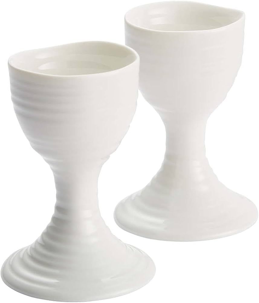 Portmeirion Sophie Conran White Egg Cups | Set of 2 Egg Holders for Breakfast Brunch | Egg Cups f... | Amazon (US)