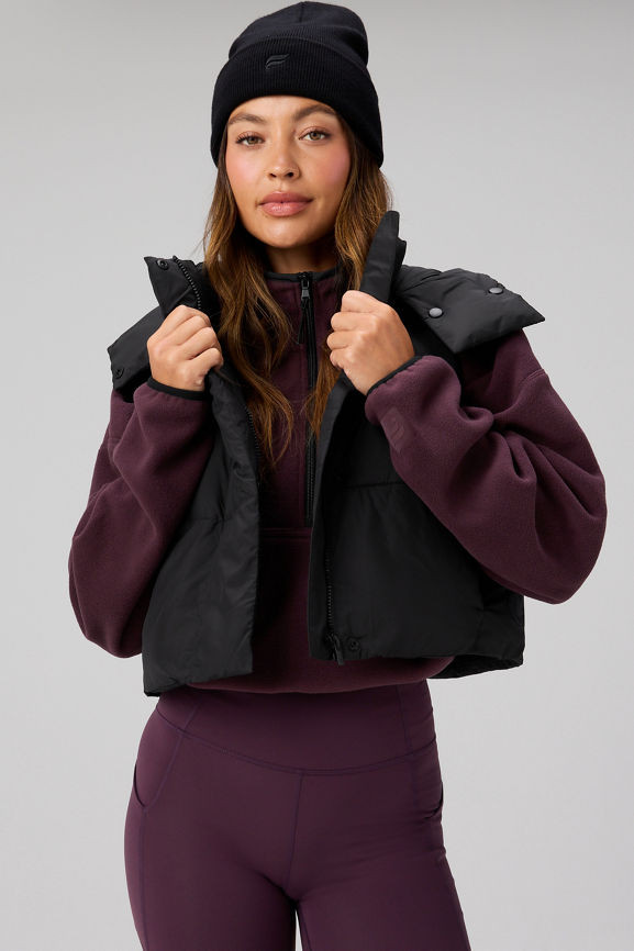 Essential Cropped Hooded Puffer Vest | Fabletics