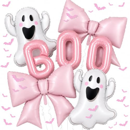 Pink BOO Ghost Foil Halloween Balloons Girls Spooky One Party Decorations | Amazon (US)