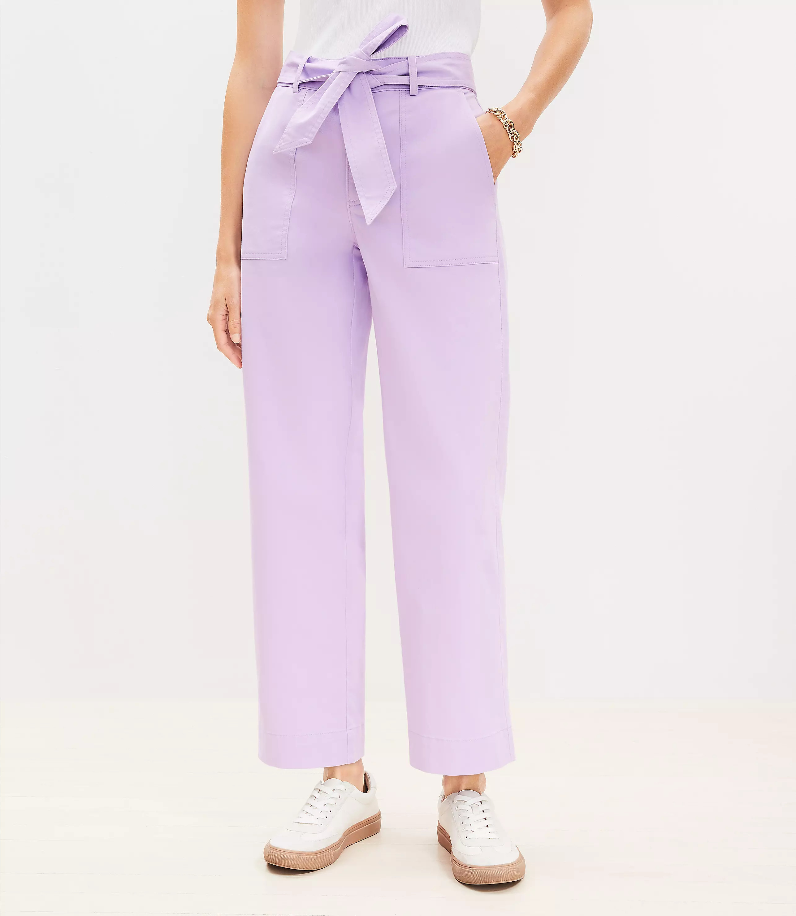 Petite Utility Straight Pants in Twill | LOFT